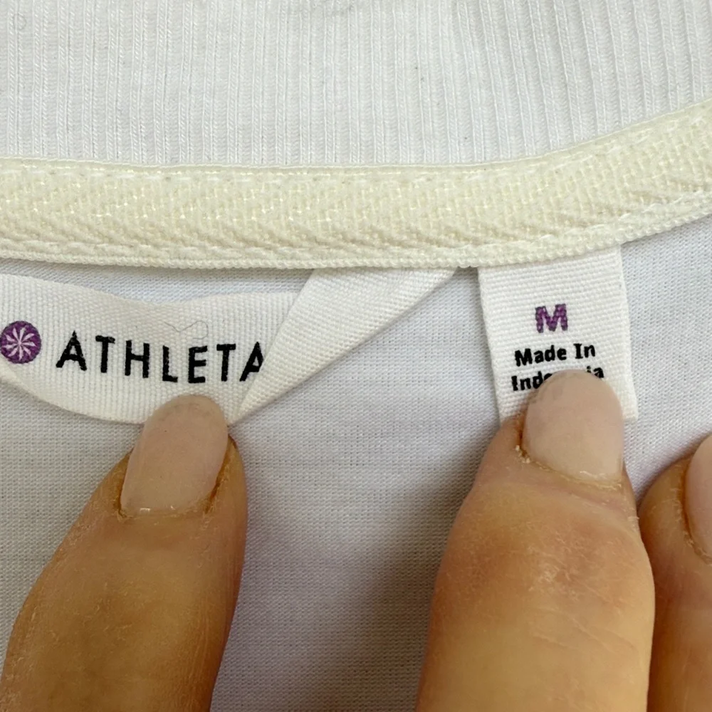 Athleta Topanga White Pullover Fitted Jersey Dress Size Medium - Picture 2 of 15
